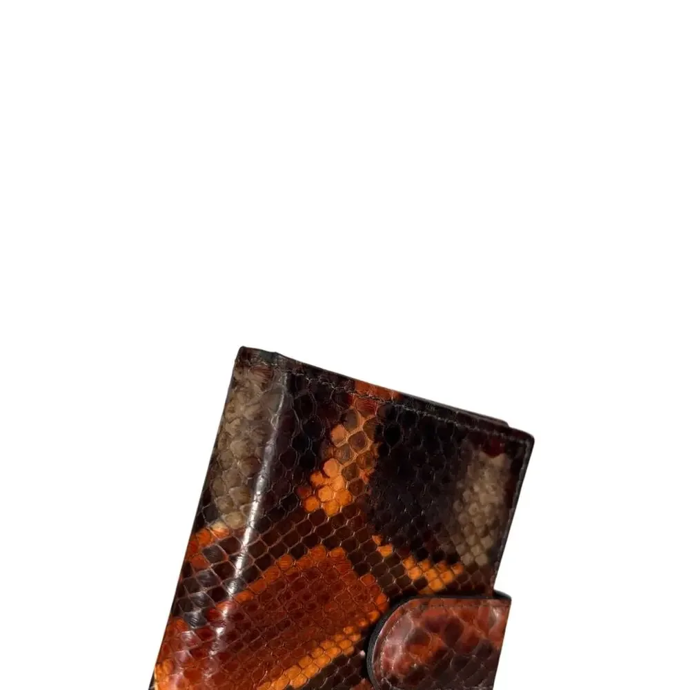 Vintage Bosca Genuine Python Snakeskin Wallet USA Made Y2K Mob Wife Luxury